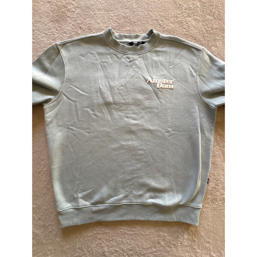 Fox Originals Amsterdam Crewneck Sweatshirt Sea foam Graphic Mens Large